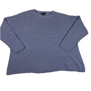 Eileen Fisher womens Large Gray Merino Wool Cropped Sweater  Italian yarn